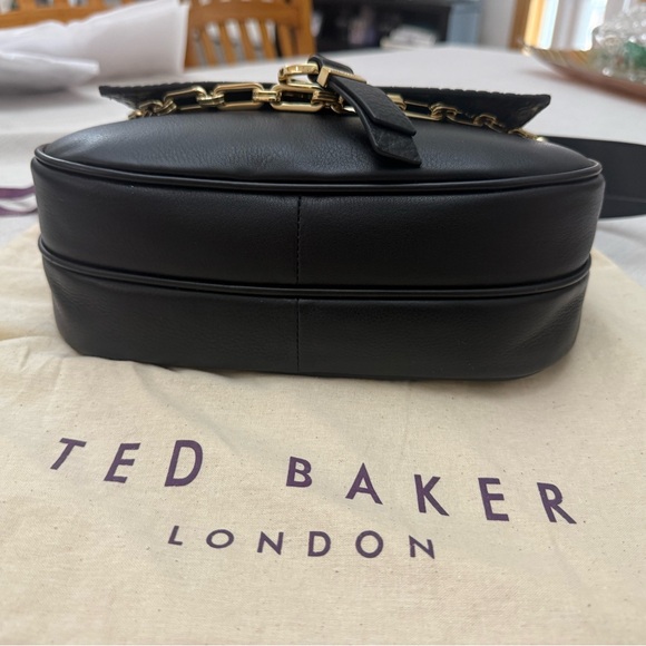 NWT Ted Baker Jjolie Croc Embossed Leather Crossbody – Black & Gold - Picture 10 of 10